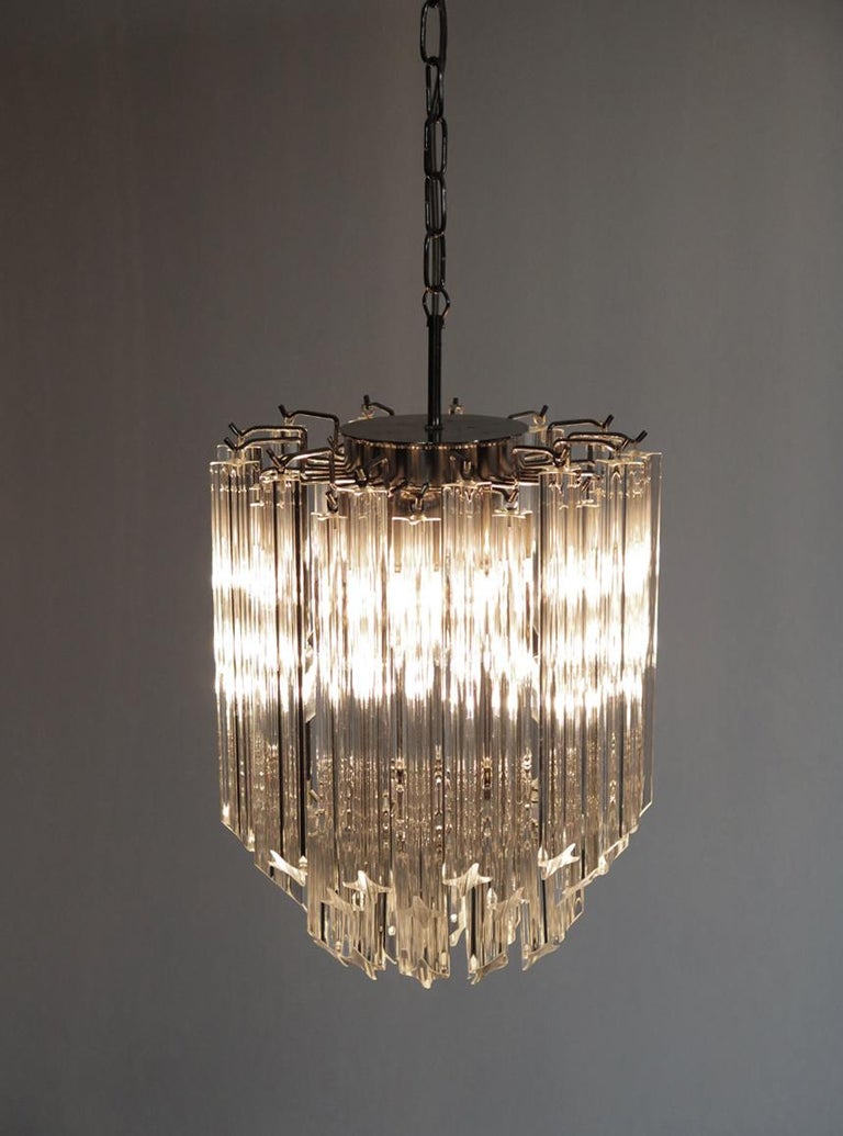 Quadriedri Murano chandelier – 47 trasparent prisms For Sale 5