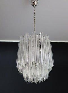 Quadriedri Murano chandelier – 47 trasparent prisms