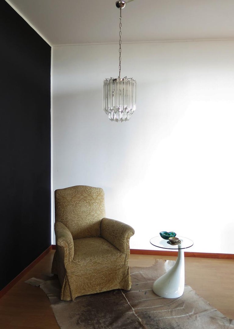 Mid-Century Modern Quadriedri Murano chandelier – 47 trasparent prisms For Sale