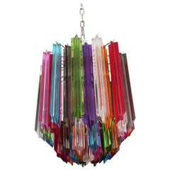 Quadriedri Murano Chandelier, 47 Multicolored Prisms