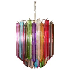 Lustre de Murano Quadriedri:: 47 Prismes multicolores