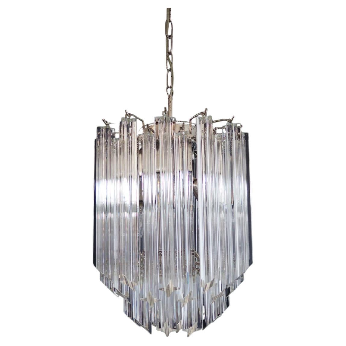 Quadriedri Murano chandelier – 47 trasparent prisms