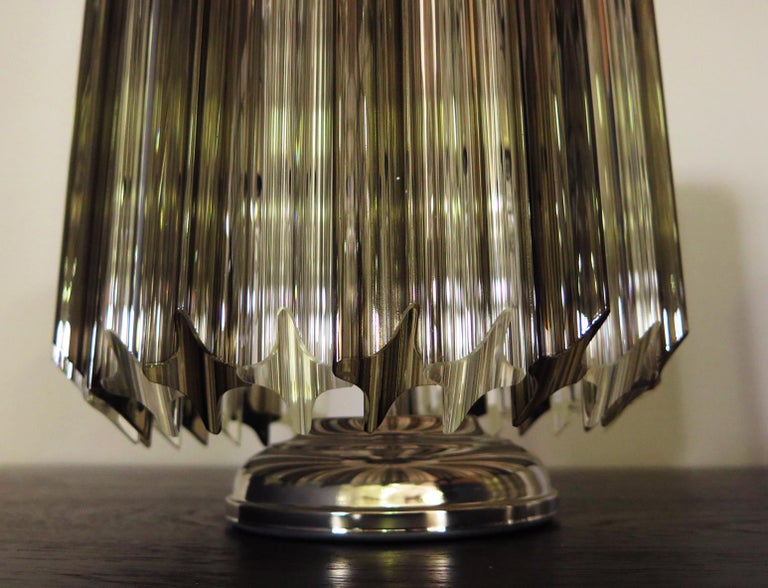 Quadriedri Table Lamp, Venini Style, Transparent and Smoked Prism For Sale 6
