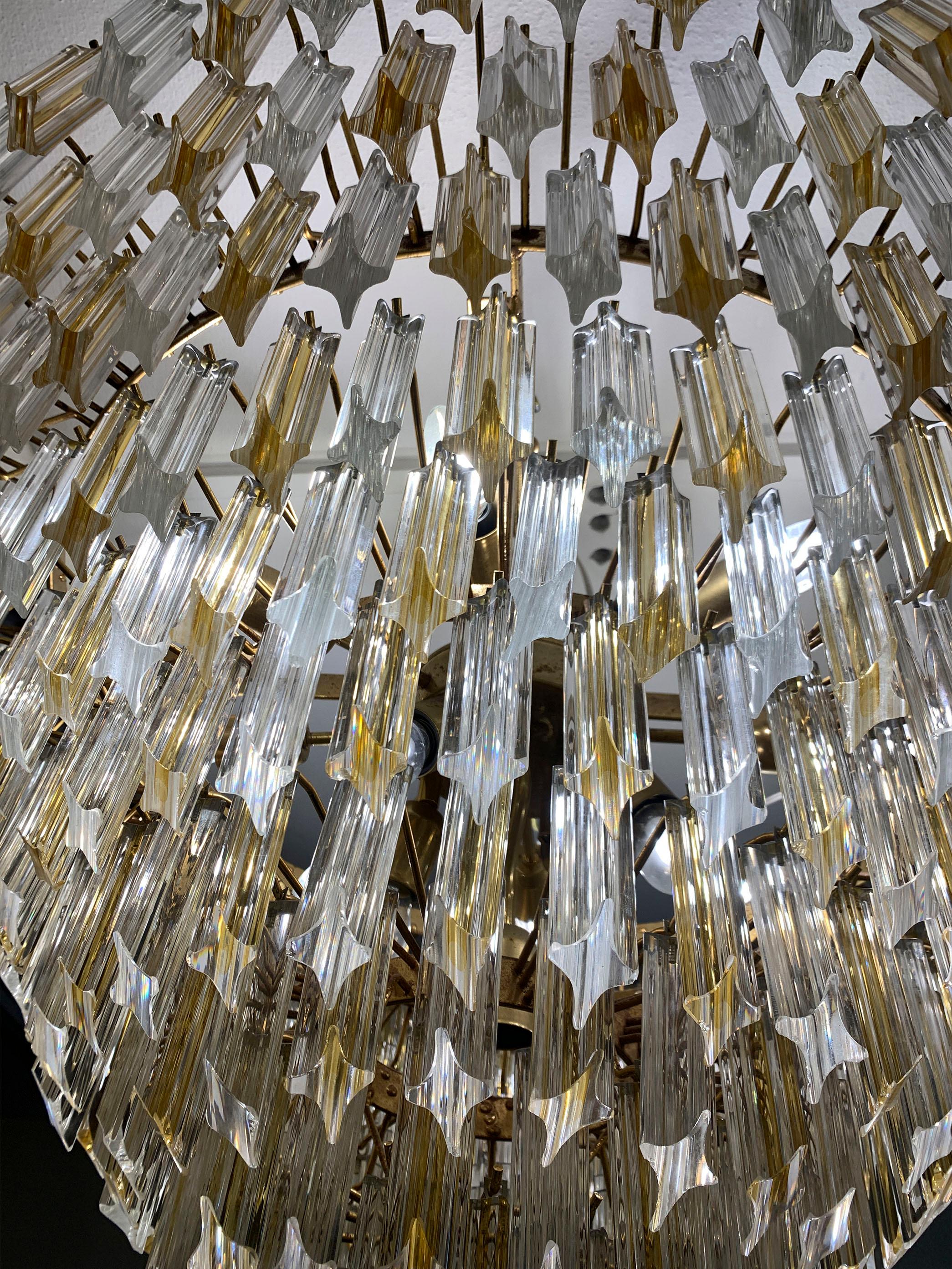 Lampadario Quadriedro in vetro di Murano di Venini , circa anni '60 in vendita 4