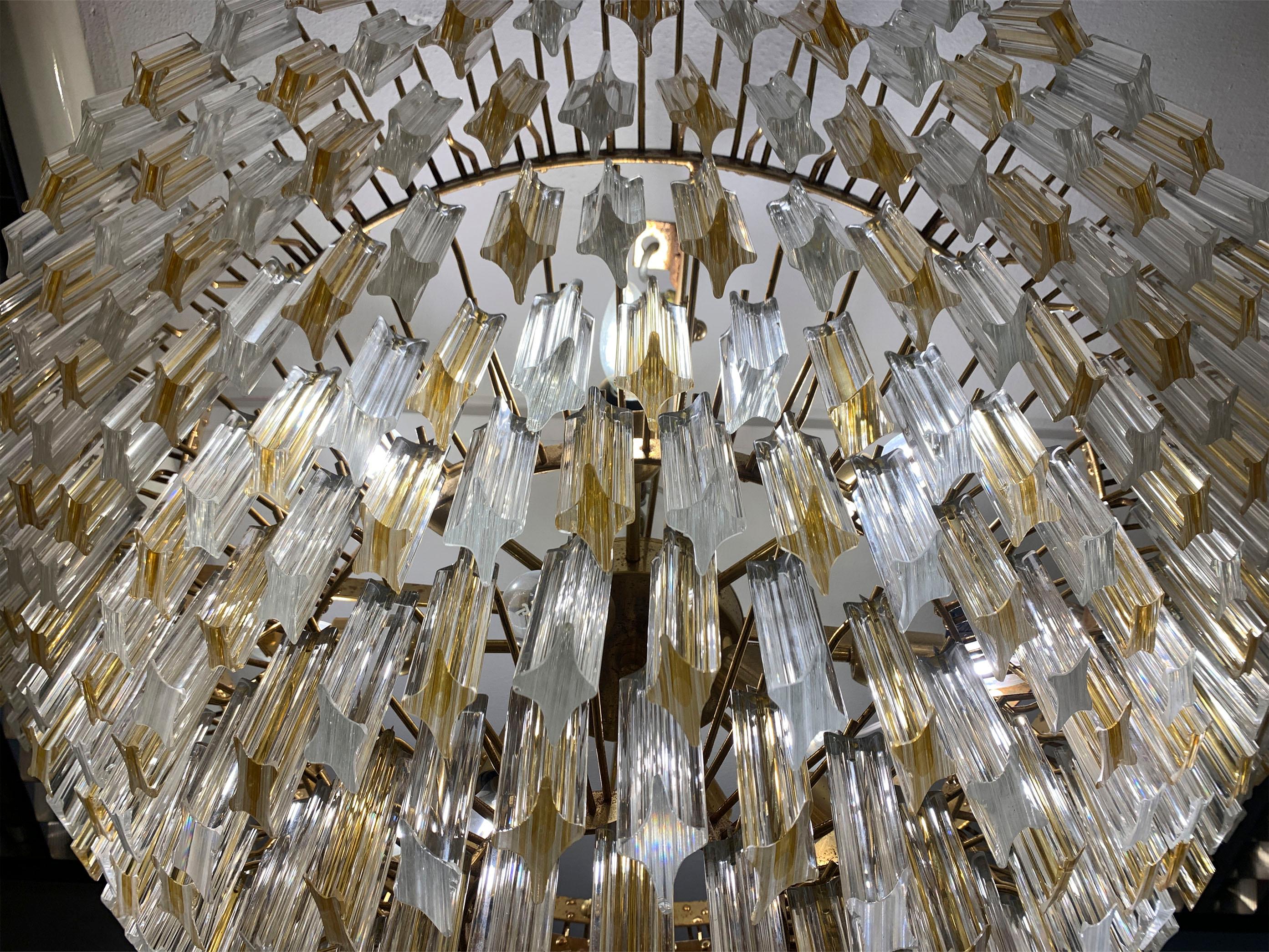 Lampadario Quadriedro in vetro di Murano di Venini , circa anni '60 in vendita 5