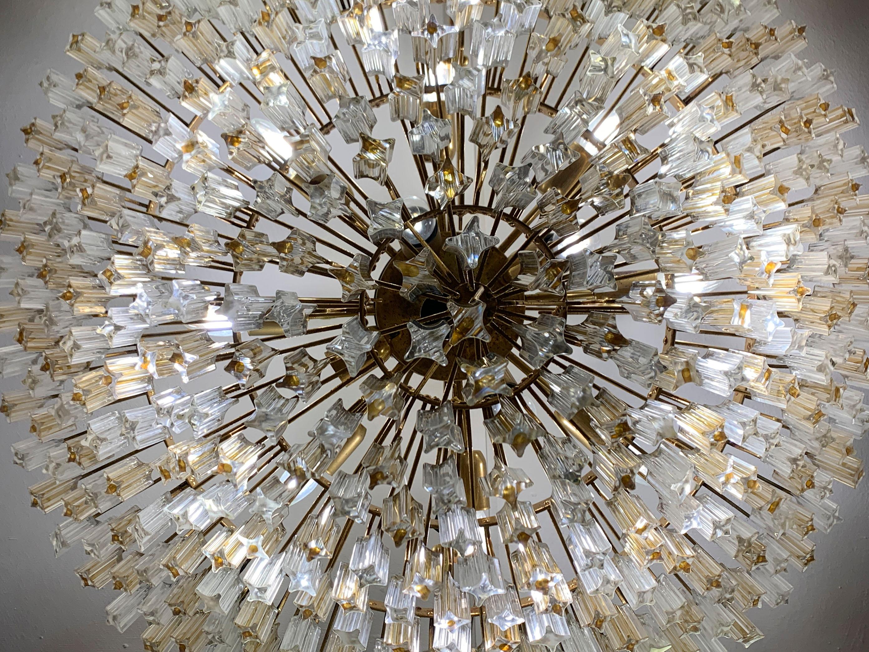 Lampadario Quadriedro in vetro di Murano di Venini , circa anni '60 in vendita 6