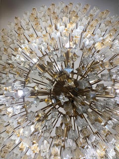 Quadriedro Murano Glass Chandelier by Venini , circa 1960s