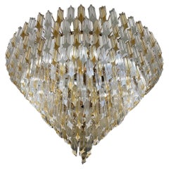 Quadriedro Murano Glass Chandelier by Venini , circa 1960s