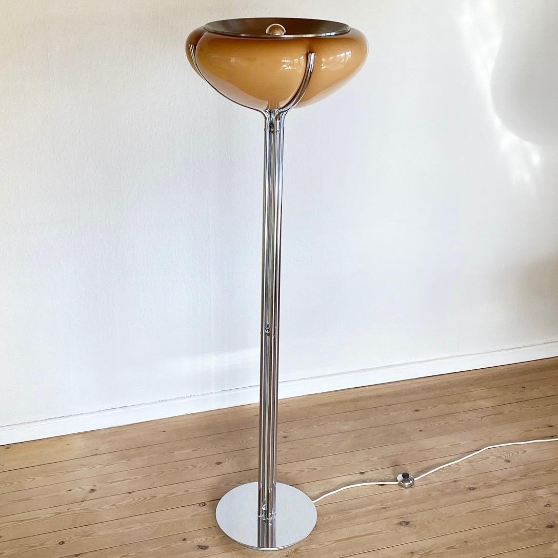 Aluminum Quadrifoglio Caramel Colored Floor Lamp by Luigi Massoni for Studio G6, Italy