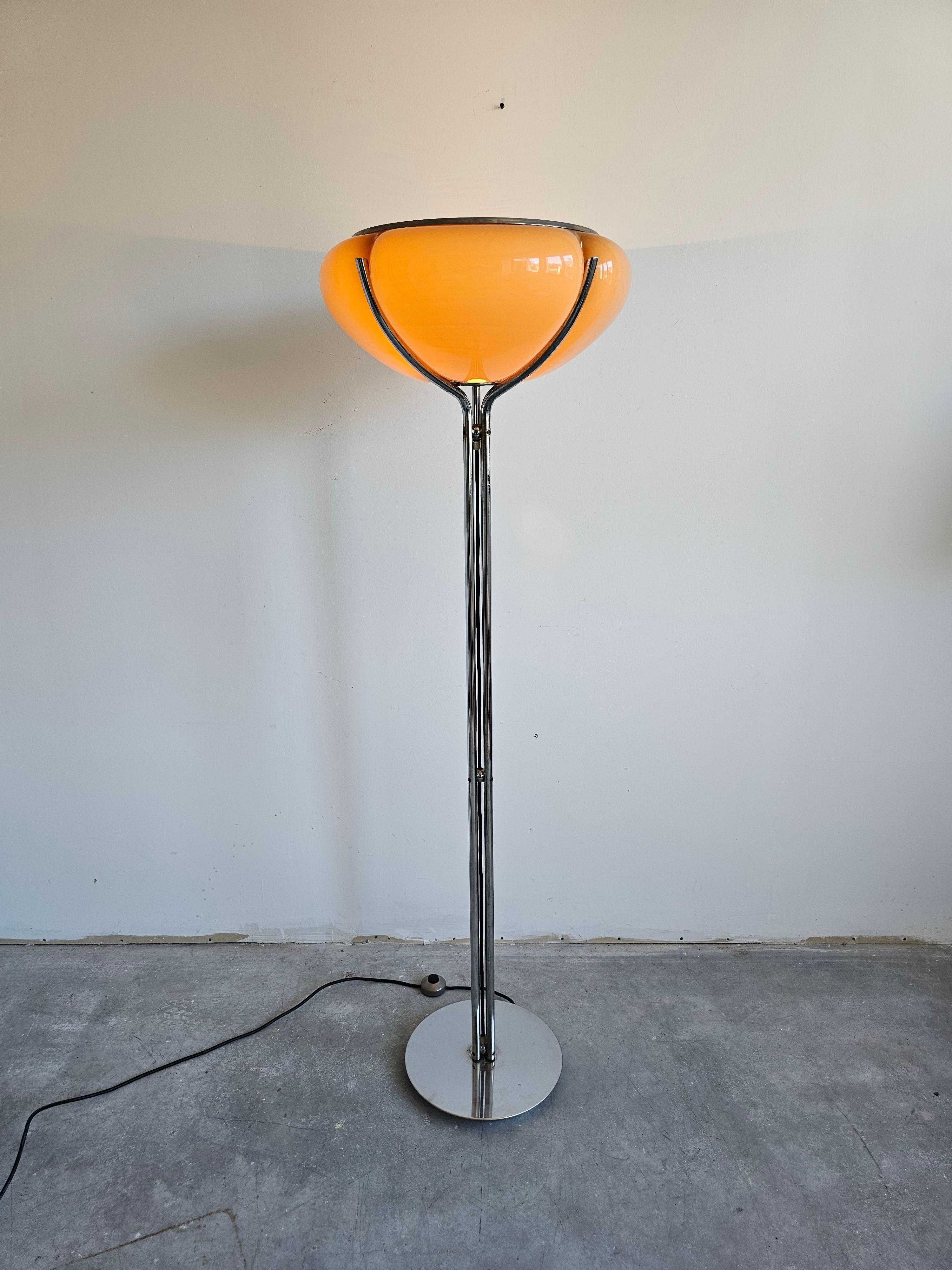 Mid-20th Century Quadrifoglio Floor Lamp designed by Harvey Guzzini, manufactured by Meblo