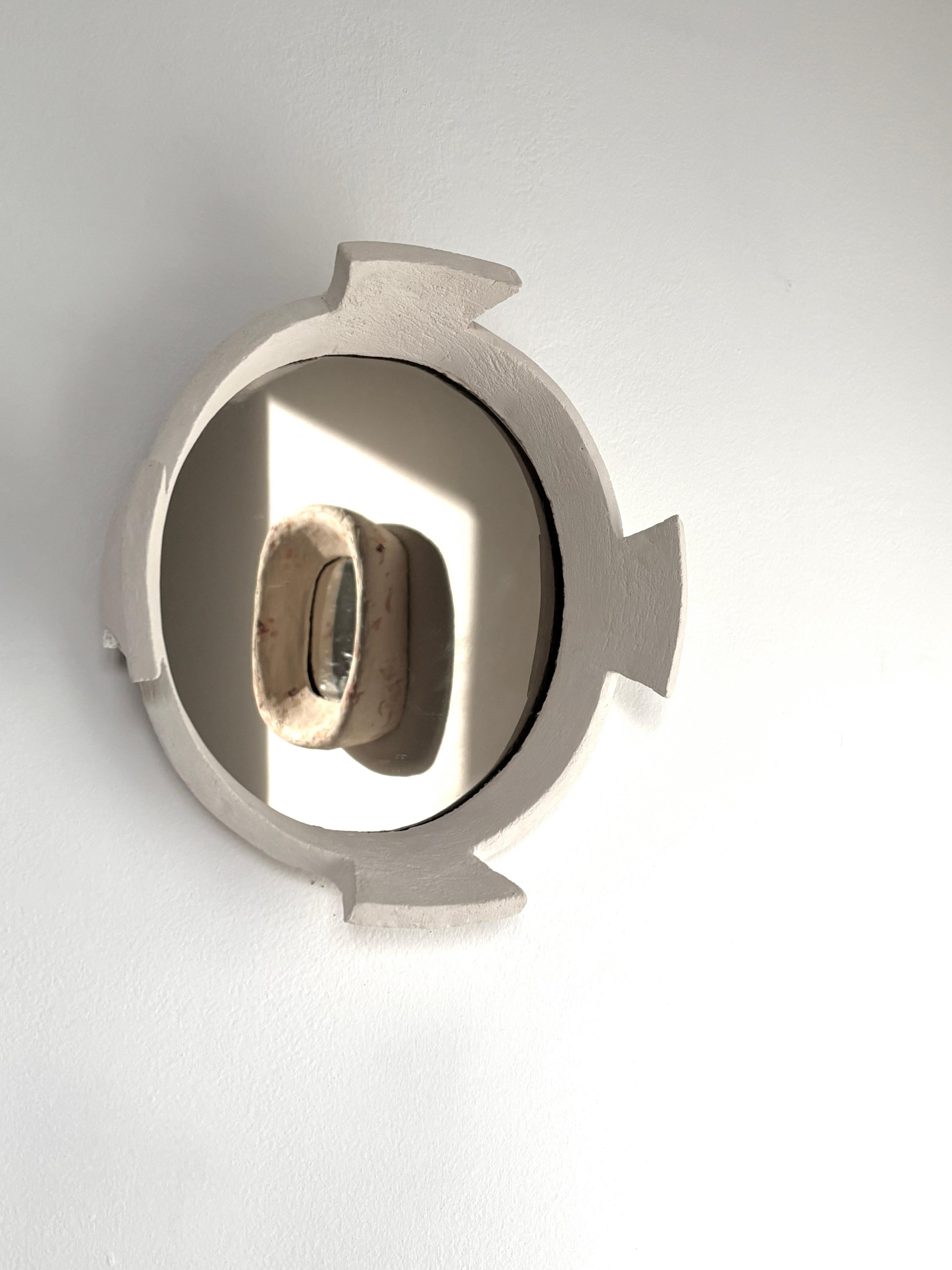 Espejo de cerámica hecho a mano Quadrifoglio de Renzo Maar Francés en venta