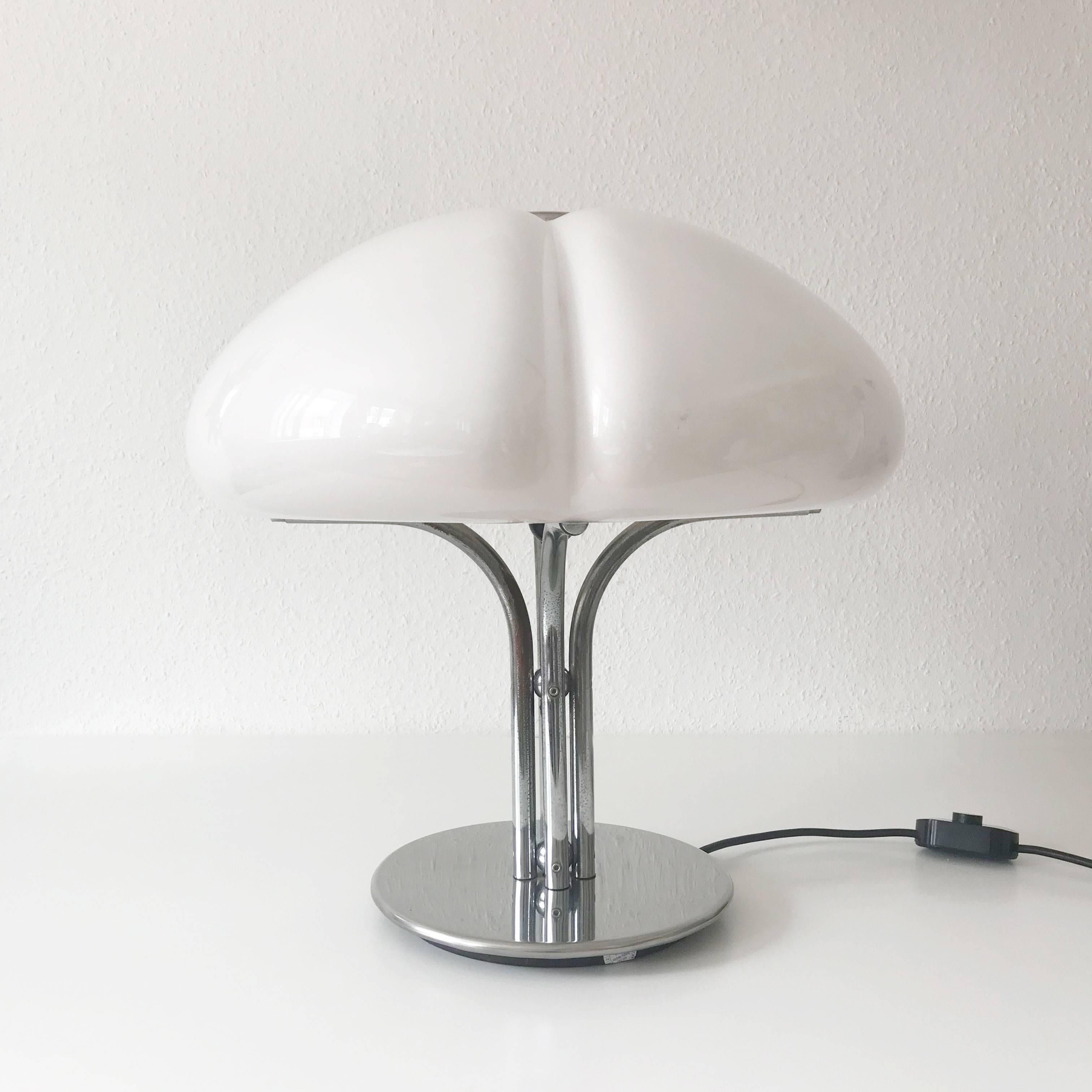 Plaqué Lampe de table Quadrifoglio de Gae Aulenti pour Harvey Luce:: 1968:: Italie