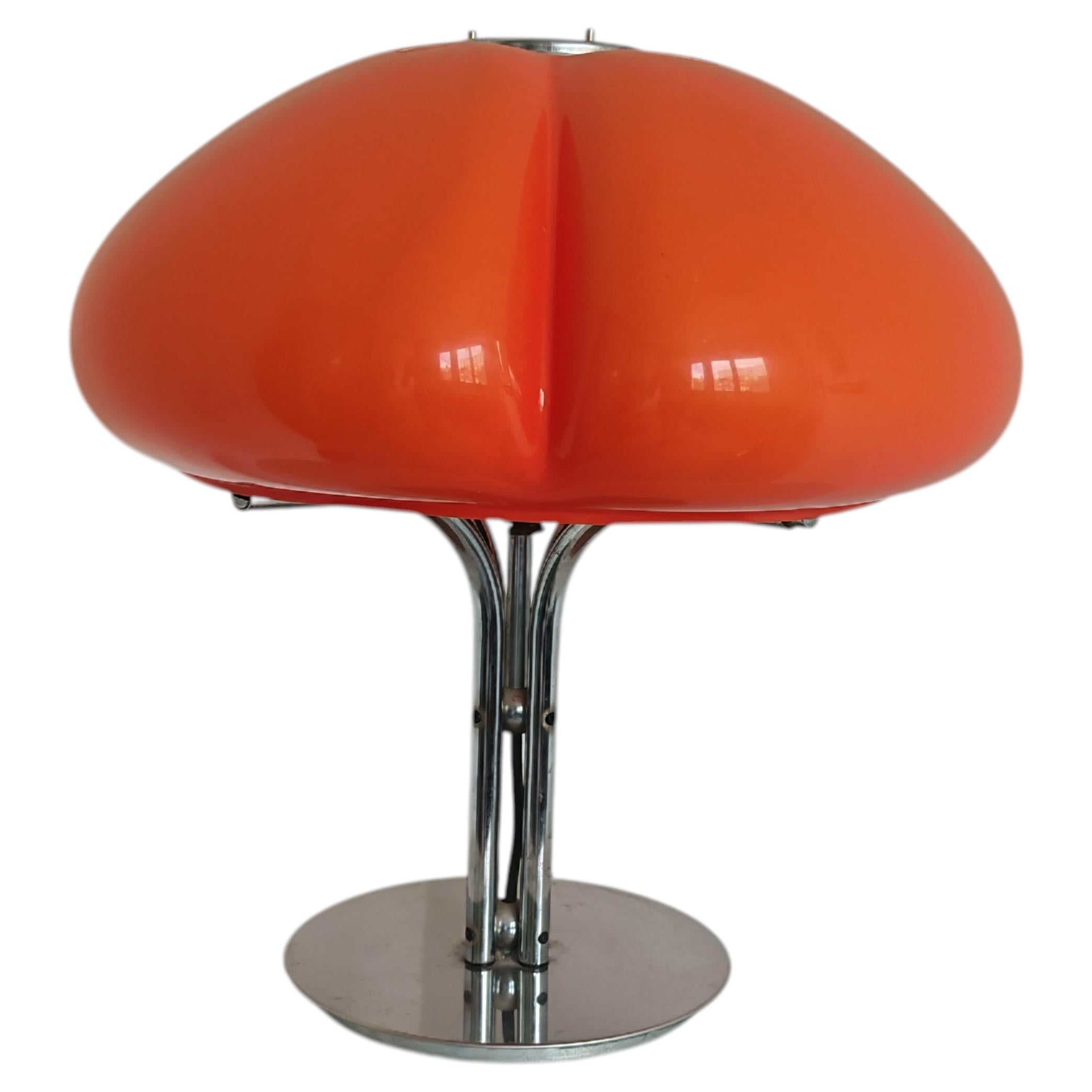 Quadrifoglio Table Lamp in orange acrylic by Harvey Guzzini, Yugoslavia 1970s