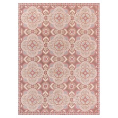 "Quadrifolia" Aubusson Abstract Beige Flatweave Carpet by Doris Leslie Blau