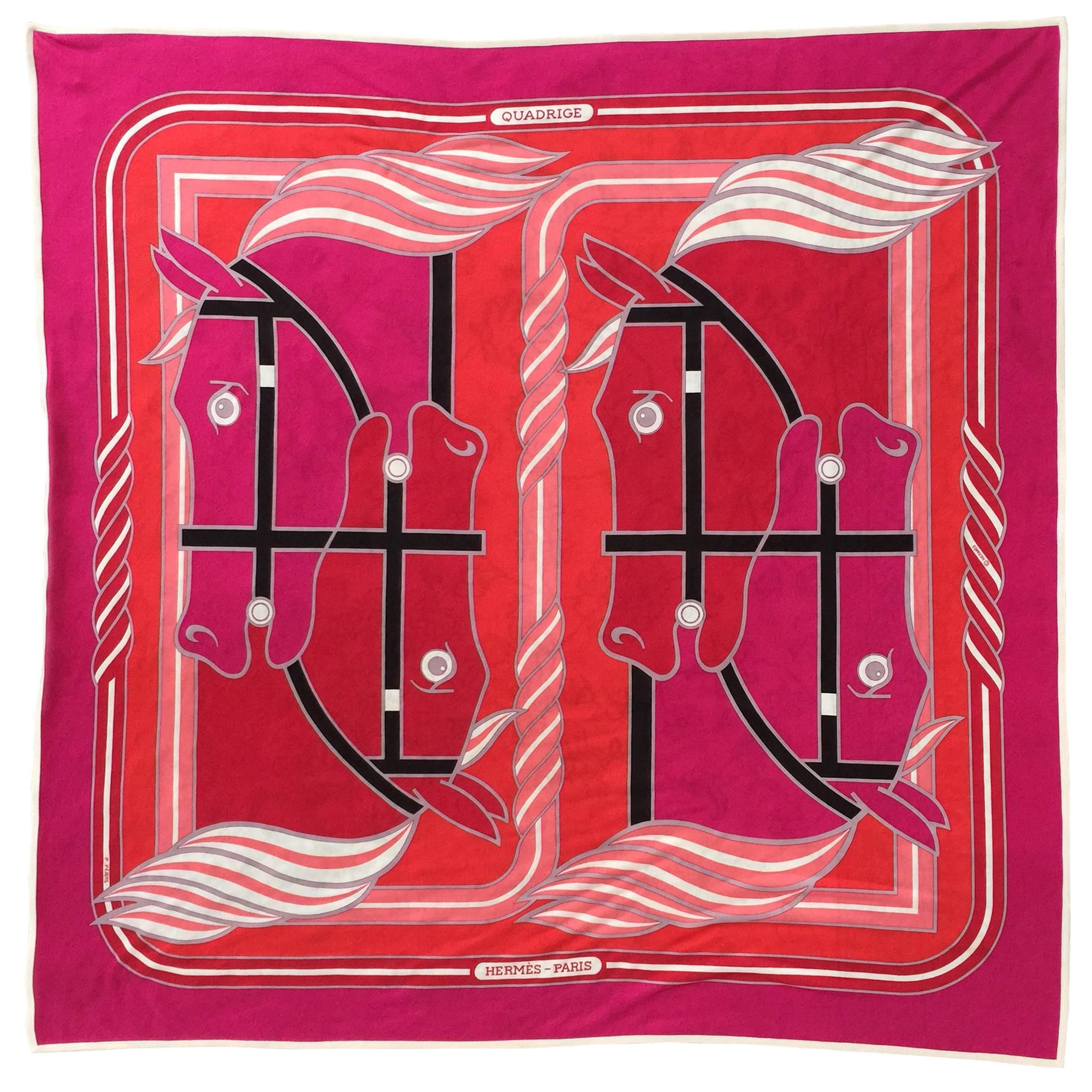 Quadrige Hermes Jersey silk  Scarf