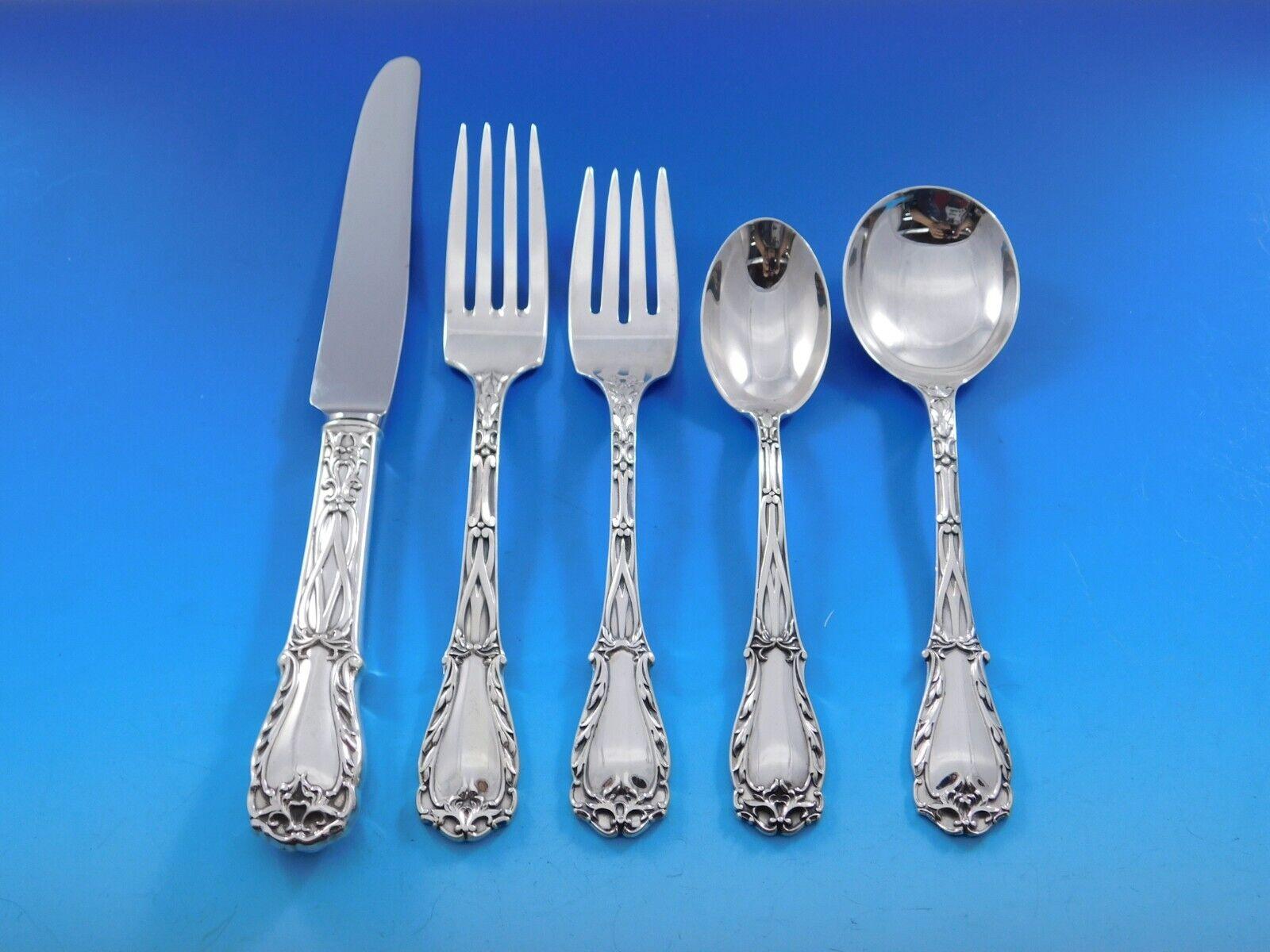 Argent sterling Ensemble de couverts en argent sterling pour 12 personnes 60 pièces Quadrille par Kirk en vente