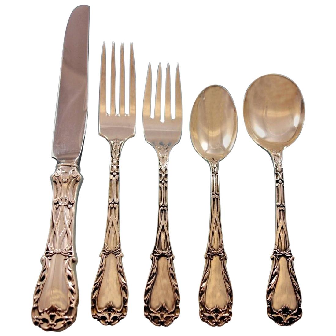 Quadrille by Kirk Sterling Silver Flatware Set for 6 Service 35 Pieces For Sale