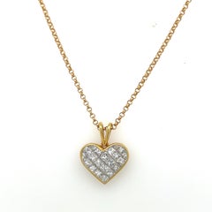 Quadrillion 18kt Yellow Gold 1.19ct Diamond Heart Pendant Necklace
