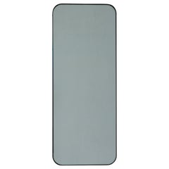 Quadris Black Tinted Rectangular Contemporary Mirror with a Black Frame, Large