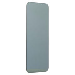 Quadris Black Tinted Rectangular Frameless Minimalist Mirror, Small