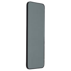 Quadris Black Tinted Rectangular Minimalist Mirror with a Black Frame, XL