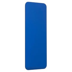 Quadris Blue Rectangular Frameless Contemporary Mirror Floating Effect, Small