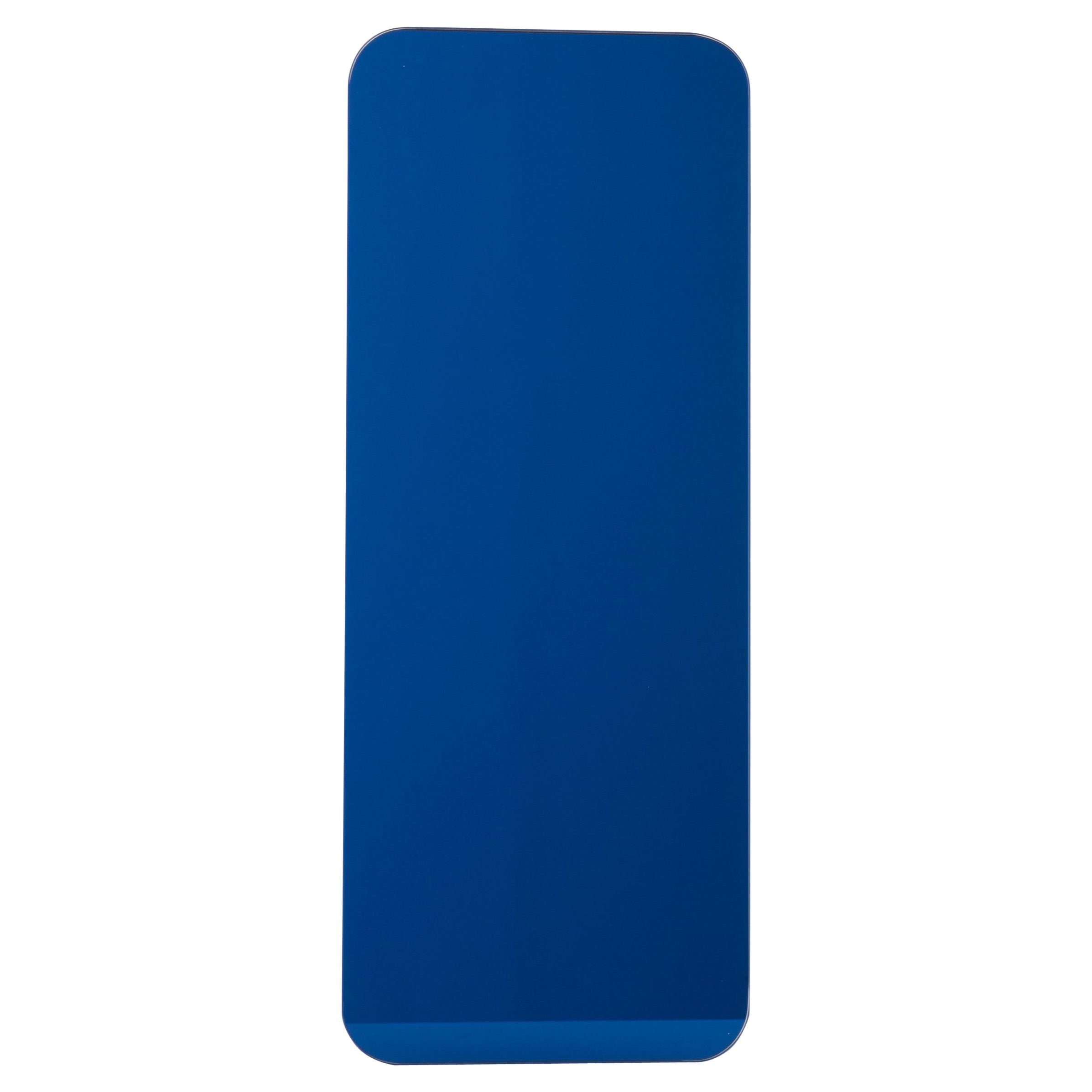 Quadris Blue Rechteckiger, rahmenloser Contemporary-Spiegel mit Schwebeeffekt, XL