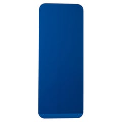 Quadris Blue Rectangular Frameless Contemporary Mirror with Floating Effect, XL