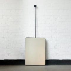 Quadris Ceiling Suspended Rectangular Mirror with Contemporary Matt Black Frame