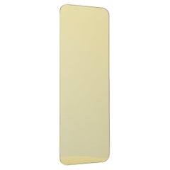 Quadris Gold Rectangular Frameless Contemporary Customisable Mirror, Large