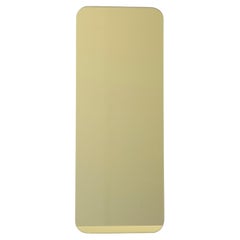 Specchio rettangolare minimalista senza cornice Quadris Gold con effetto fluttuante, piccolo