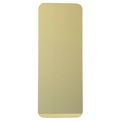 Quadris Gold Rectangular Frameless Minimalist Mirror with Floating Effect, Small