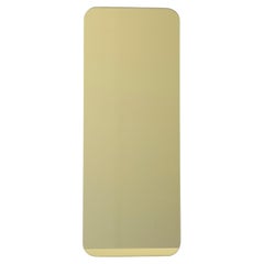 Quadris Gold Rectangular Frameless Minimalist Mirror, Medium
