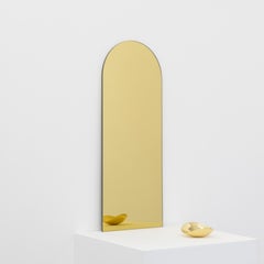 Arcus Gold Tinted Arched Frameless Minimalist Mirror with Floating Effect, XL
