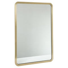 Quadris Rectangulaire Art Deco Mirror avec un cadre en laiton sur tout le devant, grand