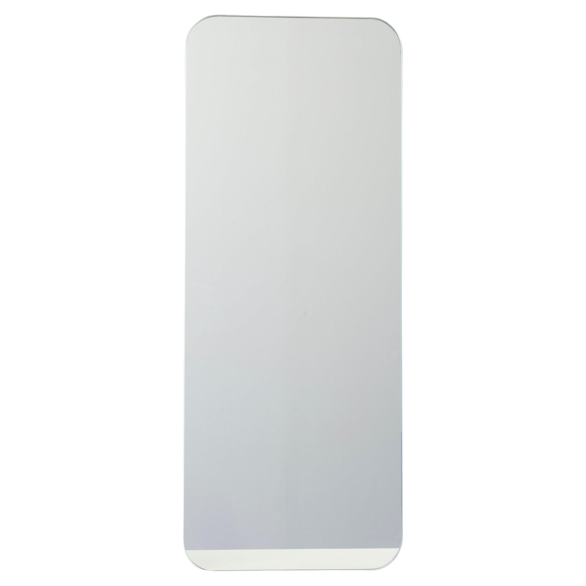 Quadris Rectangular Contemporary Frameless Mirror with Floating Effect, Large For Sale