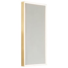 Quadris Miroir rectangulaire contemporain éclairé par l'avant Cadre en laiton, moyen