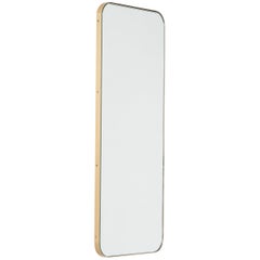 Quadris Rectangular Minimalist Mirror with a Brass Frame, Medium