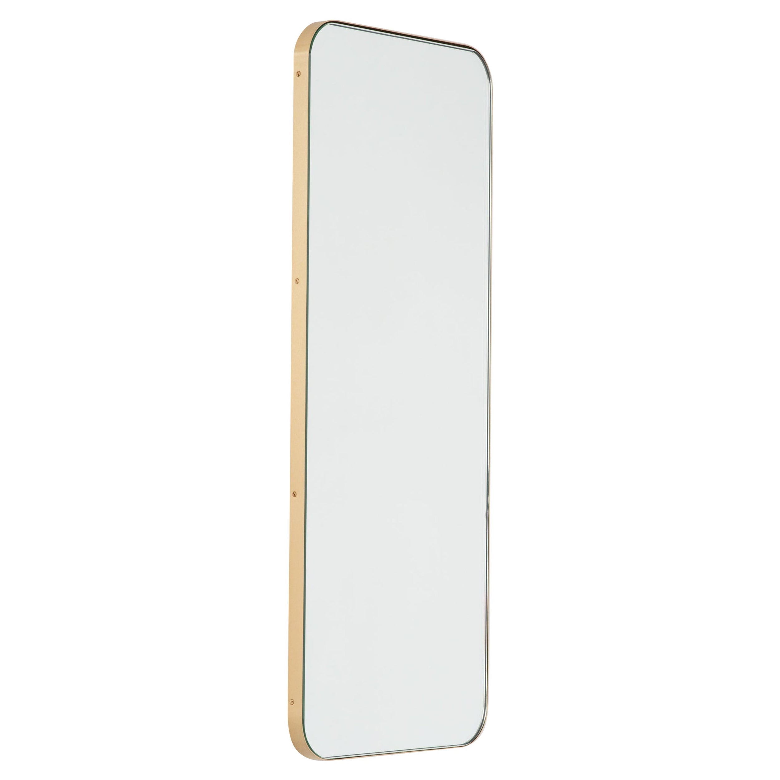 Espejo Rectangular Minimalista Quadris con Marco de Latón, Pequeño