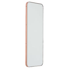 Miroir rectangulaire minimaliste avec cadre en cuivre de la collection Quadris, petit