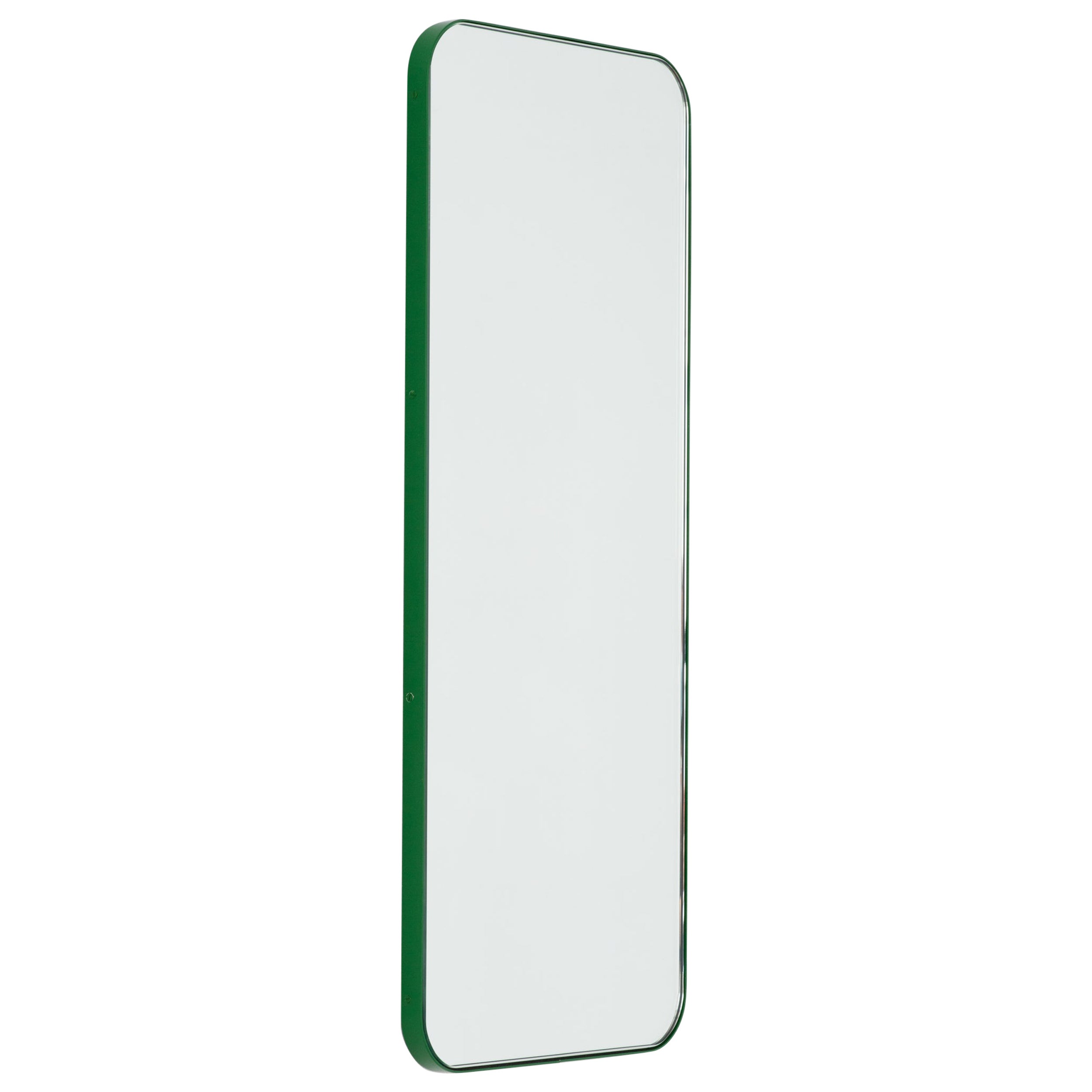 Specchio rettangolare minimalista Quadris con cornice verde moderna, medio