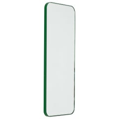 Specchio rettangolare minimalista Quadris con cornice verde moderna, medio