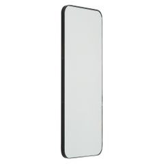 Quadris Rectangular Minimalist Mirror with a Patina Frame, Small