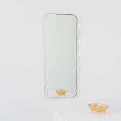 Quadris Rectangular Minimalist Mirror with White Frame, Large