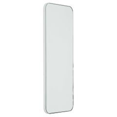Grand miroir rectangulaire minimaliste avec cadre blanc de la collection Quadris