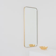 Specchio rettangolare minimalista Quadris con cornice in ottone, XL