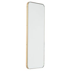 Specchio rettangolare minimalista Quadris con cornice in ottone, XL