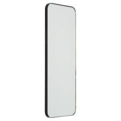 Quadris Rectangular Minimalist Mirror with Bronze Patina Brass Frame, XL