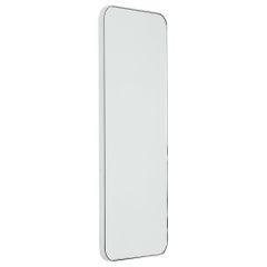 Quadris Rectangular Minimalist Wall Mirror with a White Frame, Medium