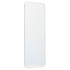 Miroir rectangulaire moderne sans cadre avec effet flottant de la collection Quadris, moyen